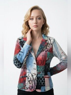 Women’s Multi-Color Patterned Blazer Jacket